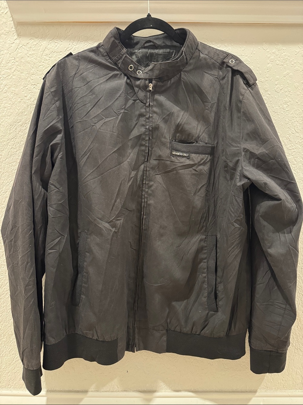 Urban Renewal “Members Only” Black Lightweight Zip-Front Jacket